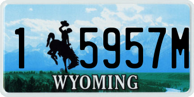 WY license plate 15957M