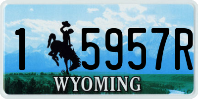 WY license plate 15957R