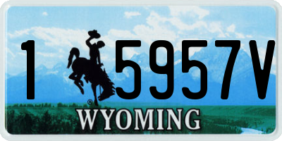 WY license plate 15957V