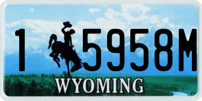 WY license plate 15958M