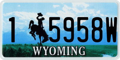 WY license plate 15958W