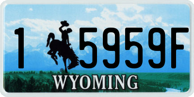 WY license plate 15959F