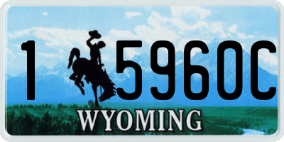 WY license plate 15960C