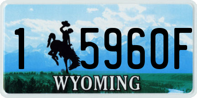 WY license plate 15960F