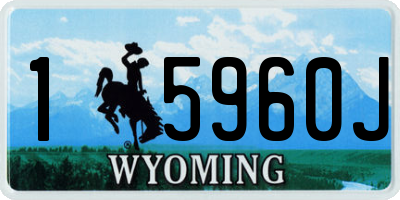 WY license plate 15960J