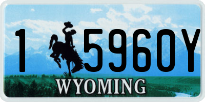 WY license plate 15960Y