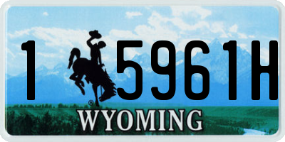 WY license plate 15961H