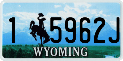 WY license plate 15962J