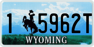 WY license plate 15962T
