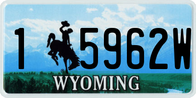 WY license plate 15962W