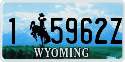 WY license plate 15962Z