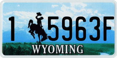 WY license plate 15963F