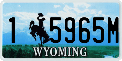 WY license plate 15965M