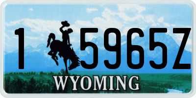 WY license plate 15965Z