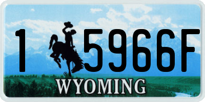 WY license plate 15966F