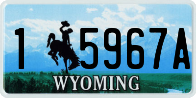 WY license plate 15967A
