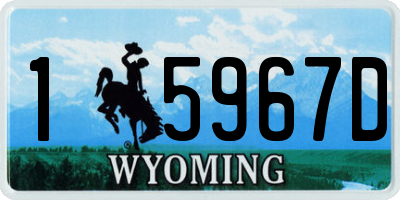 WY license plate 15967D