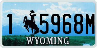 WY license plate 15968M