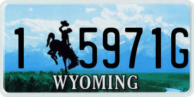 WY license plate 15971G