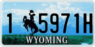 WY license plate 15971H