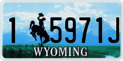 WY license plate 15971J