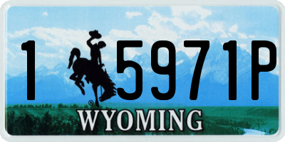 WY license plate 15971P