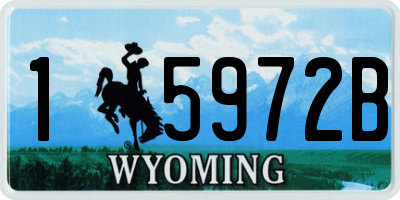 WY license plate 15972B