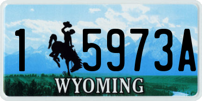 WY license plate 15973A