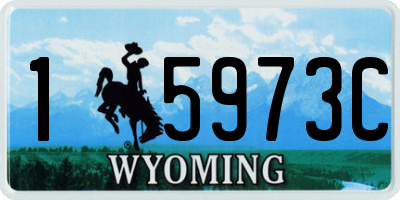 WY license plate 15973C