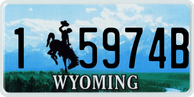 WY license plate 15974B