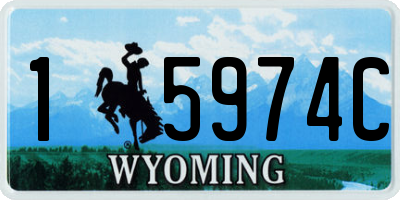 WY license plate 15974C