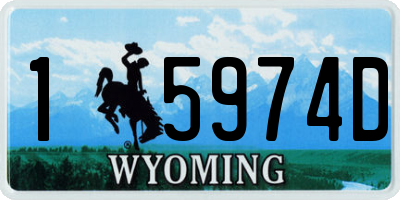WY license plate 15974D