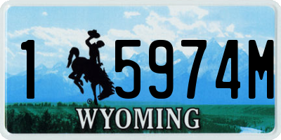 WY license plate 15974M