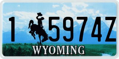 WY license plate 15974Z