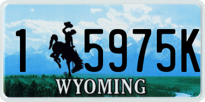 WY license plate 15975K