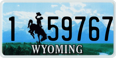 WY license plate 159767
