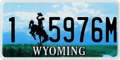 WY license plate 15976M