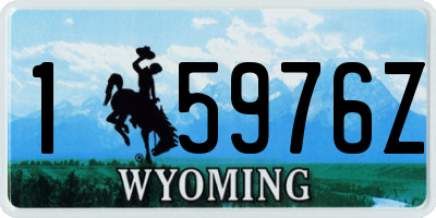 WY license plate 15976Z