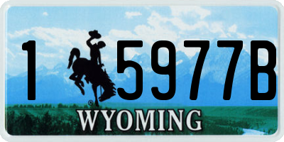 WY license plate 15977B