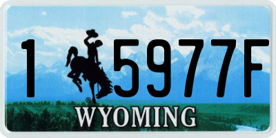 WY license plate 15977F