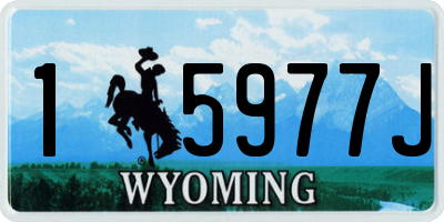 WY license plate 15977J