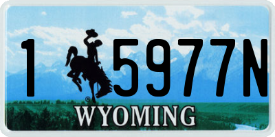 WY license plate 15977N