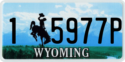 WY license plate 15977P