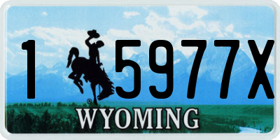 WY license plate 15977X