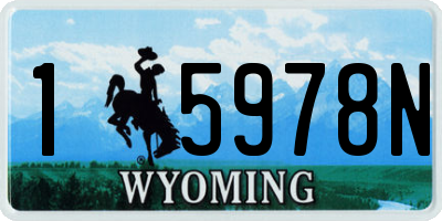 WY license plate 15978N
