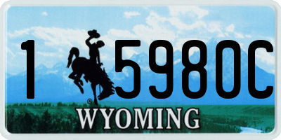 WY license plate 15980C
