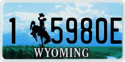 WY license plate 15980E