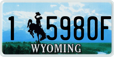WY license plate 15980F