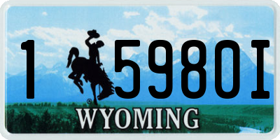 WY license plate 15980I