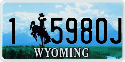 WY license plate 15980J